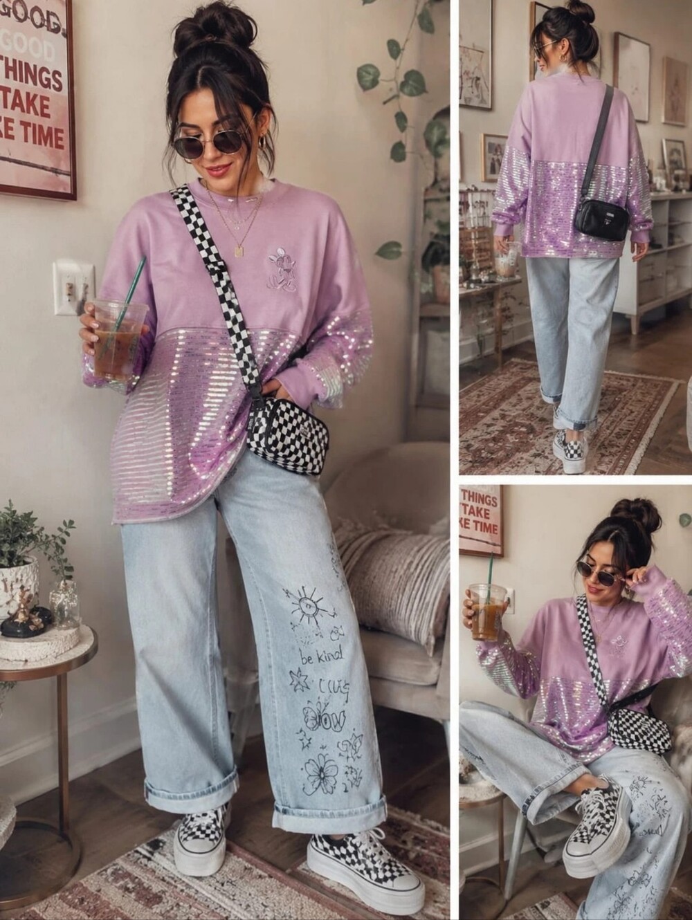 Disney Parks EARidescent Pink Sequined Spirit Jersey Walt Disney World 50th M